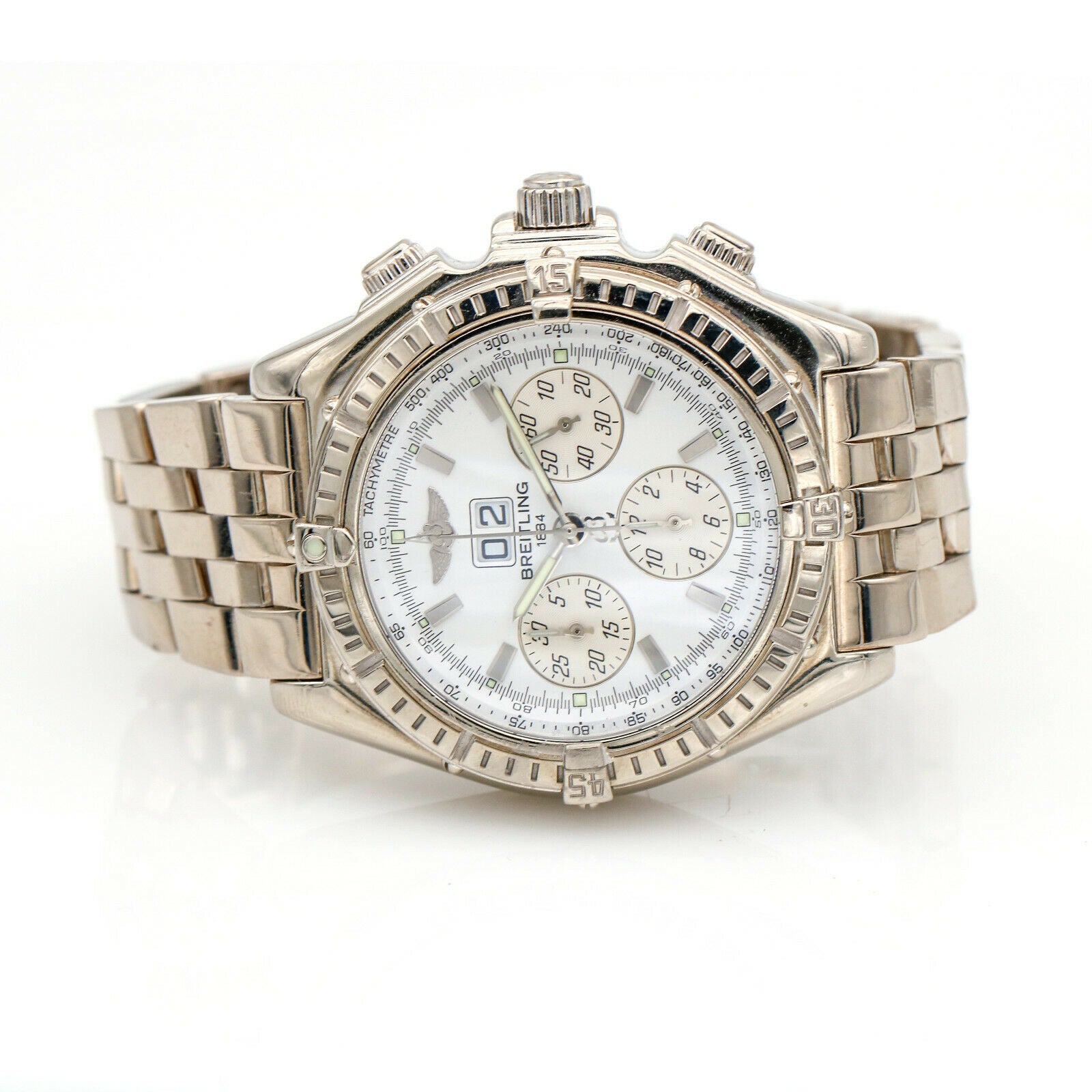 Breitling J44355 Crosswind 18k White Gold Special Limited Edition 44mm Watch