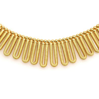 Women's Graduated Fancy Link 18k Yellow Gold Choker Necklace