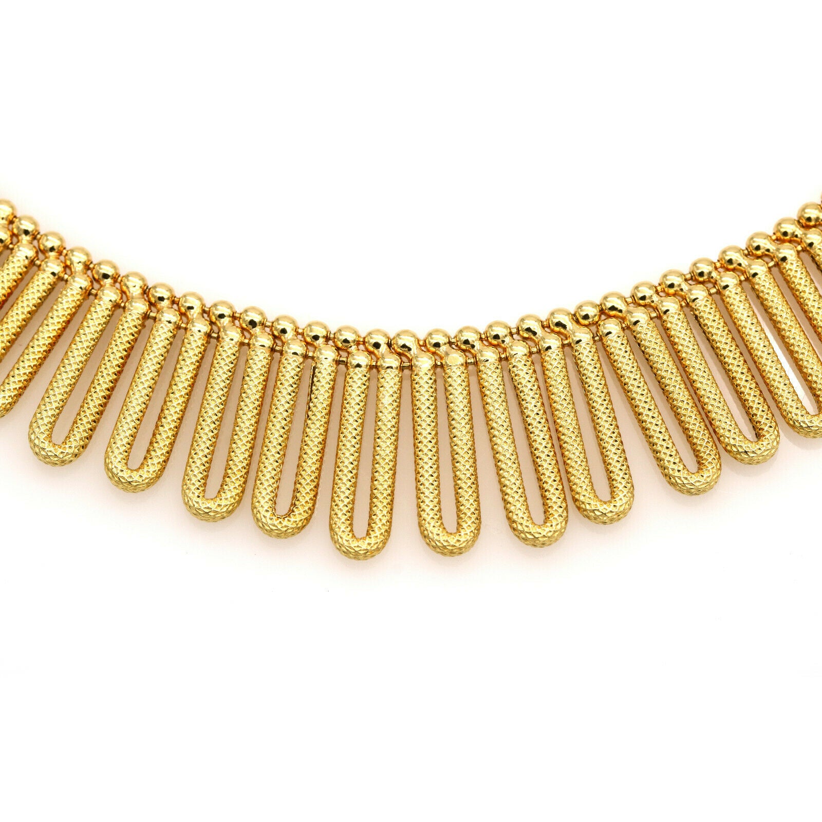 Women's Graduated Fancy Link 18k Yellow Gold Choker Necklace