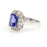 2.50 carat Tanzanite and Diamond Cocktail Ring in 14k White Gold
