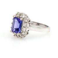 2.50 carat Tanzanite and Diamond Cocktail Ring in 14k White Gold