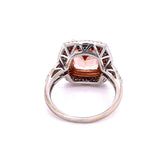 Women's Morganite and Diamond Cocktail Ring in 14k Rose and White Gold