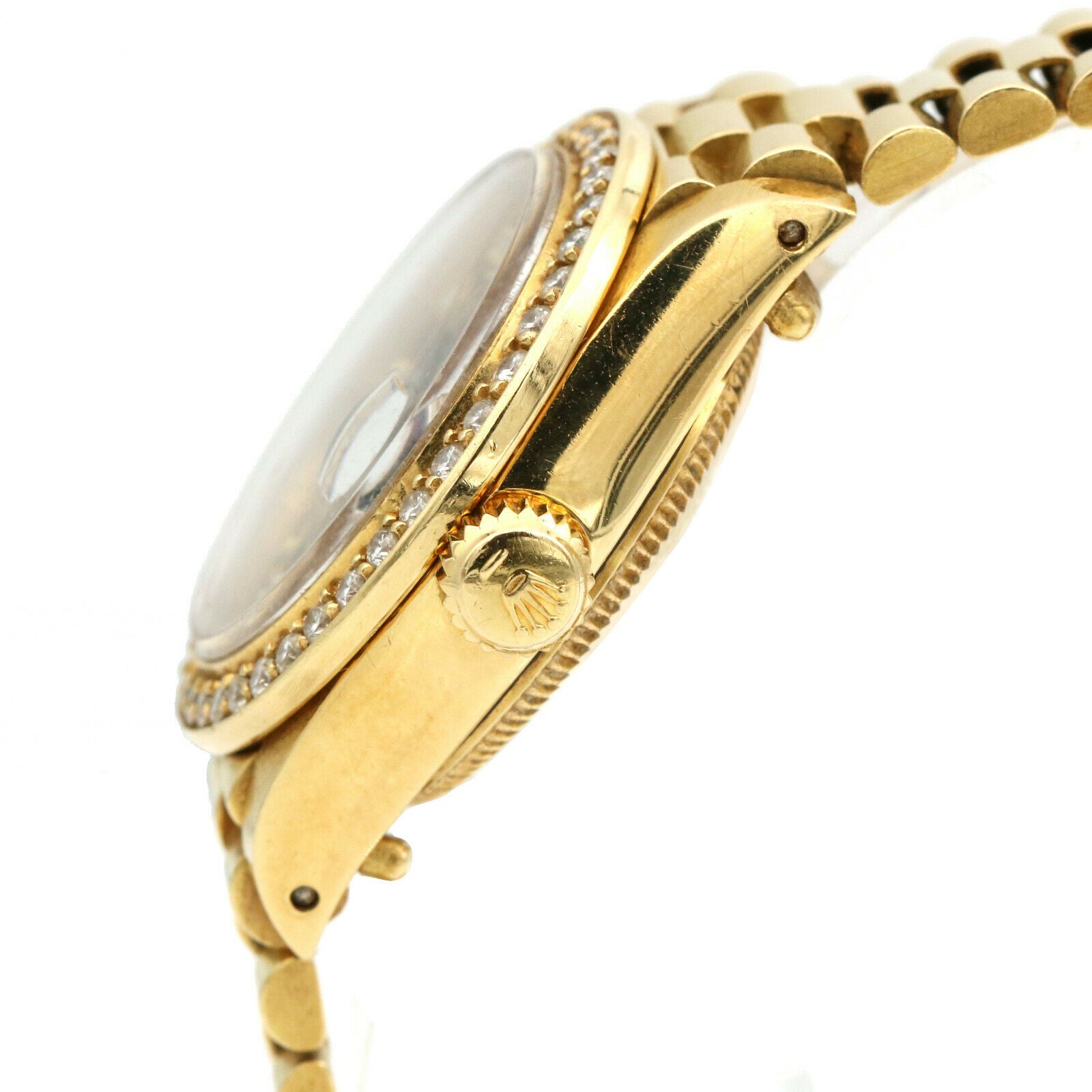 Rolex Lady Datejust President 18k Yellow Gold Watch Diamond MOP 69178