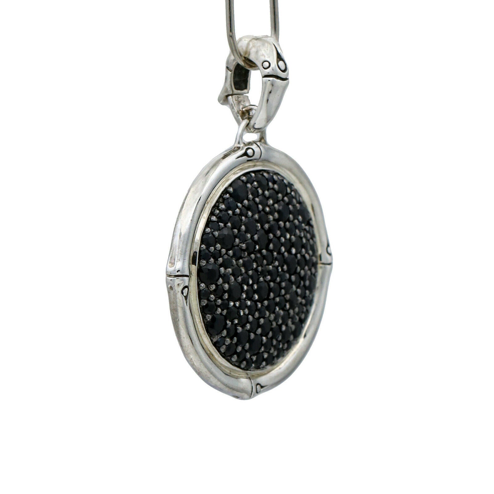 John Hardy Black Sapphire Large Bamboo Pendant in Sterling Silver