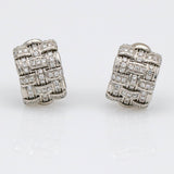 Roberto Coin Appassionata 3-Row Diamond Earrings in 18k White Gold