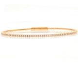 Women's Pave Diamond Flexible Bangle Bracelet in 18k Rose Gold 2.50 cttw
