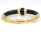 SOHO 18k Yellow Gold Zebra Bangle Bracelet with Black Enamel