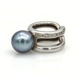 13mm Tahitian South Sea Pearl and Diamond Statement Ring in 18k White Gold