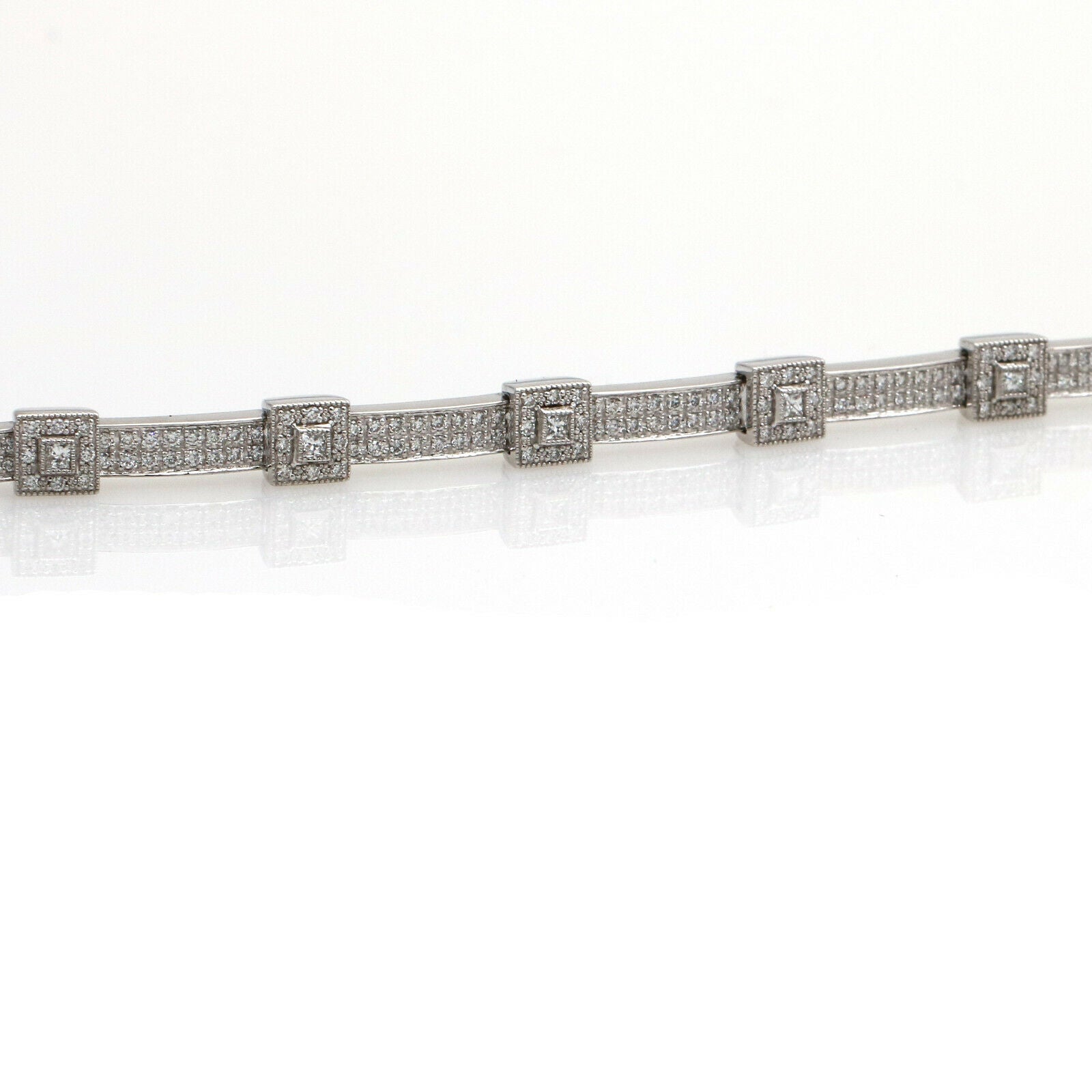 Philippe Charriol Diamond Flamme Blanche Link Bracelet 18k White Gold