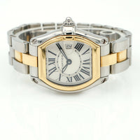 Ladies Cartier Roadster Two-Tone Stainless Steel 18k Gold Watch with Box & Strap