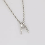 Initial Letter A Diamond Pendant Necklace in 14k White Gold (.40 tcw)