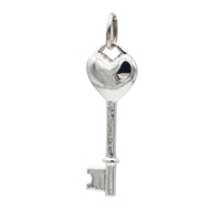 Tiffany & Co. Blue Enamel Heart Small Key in Sterling Silver