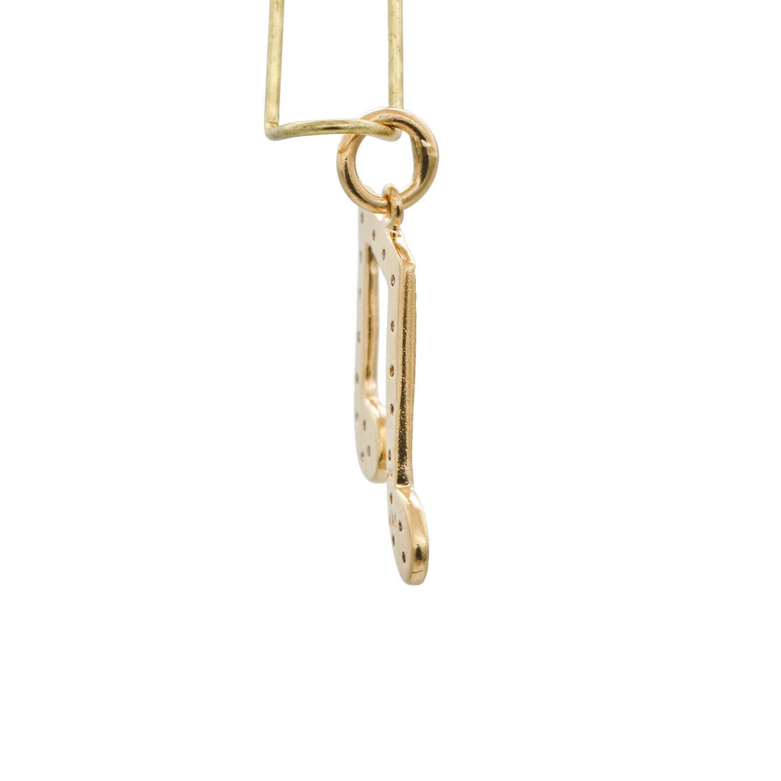 Musical Note Pave Diamond Charm Pendant in 14k Yellow Gold