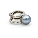 13mm Tahitian South Sea Pearl and Diamond Statement Ring in 18k White Gold