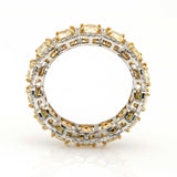 5.52 ct Fancy Yellow Diamond Eternity Band Anniversary Ring in 18k White Gold