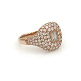 Women's Pave Diamond Fashion Statement Ring in 18k Rose Gold