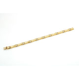 Bamboo Link Chain Statement Bracelet in 14k White and Yellow Gold Italian Made