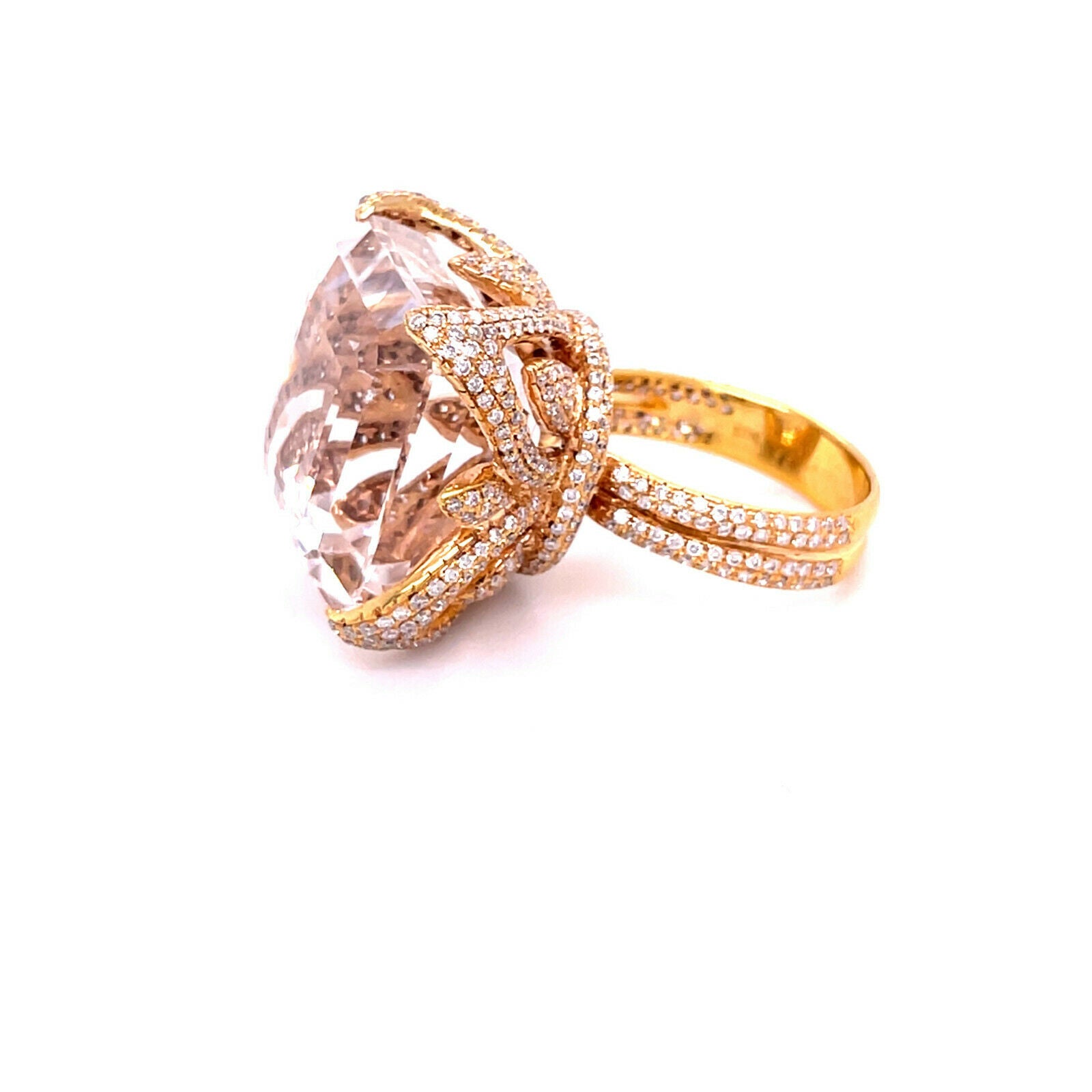Women's Kunzite and Diamond Statement Ring in 18k Rose Gold