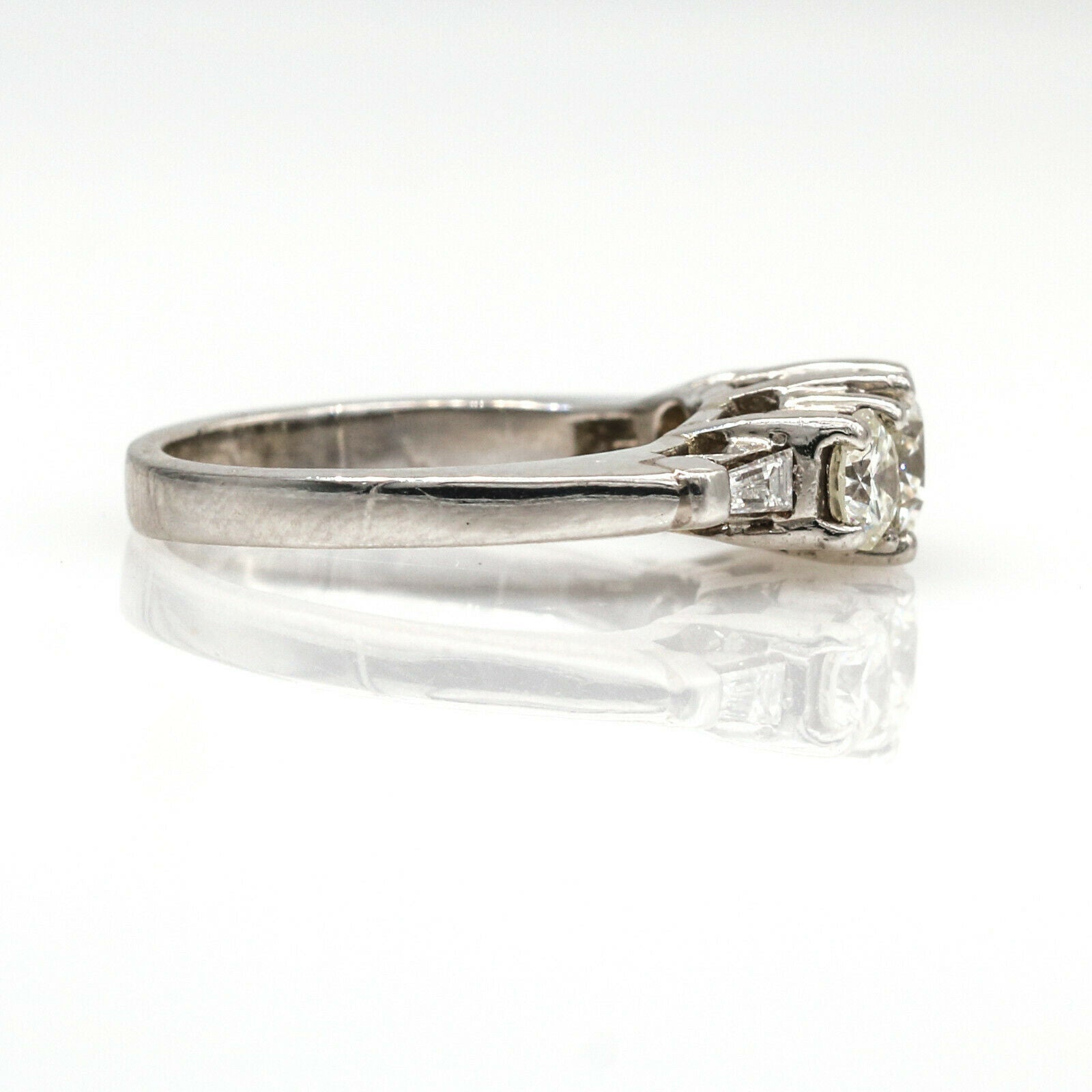 1.45 cttw Diamond Three-Stone Engagement Ring in Platinum
