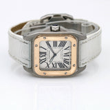 Cartier Santos 100 Automatic Stainless Steel Watch with 18k Gold Bezel 2878