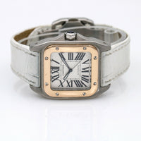 Cartier Santos 100 Automatic Stainless Steel Watch with 18k Gold Bezel 2878