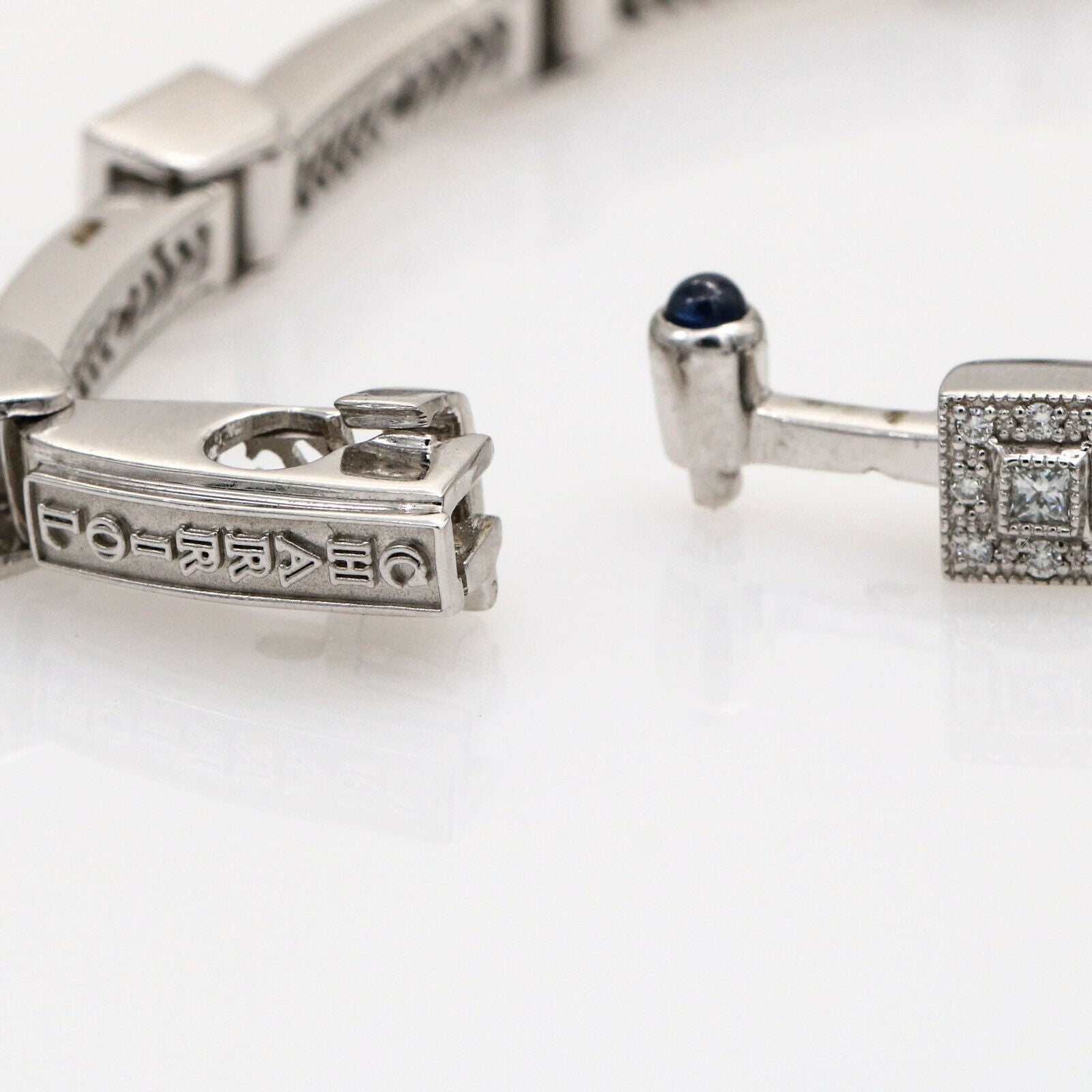 Philippe Charriol Diamond Flamme Blanche Link Bracelet 18k White Gold