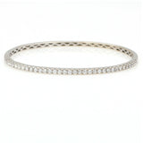Women's Diamond Hinged Bangle Bracelet in 18k White Gold 1.36 ct tw