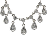 Women's Diamond Teardrop Dangle Chain Necklace in 14k White Gold
