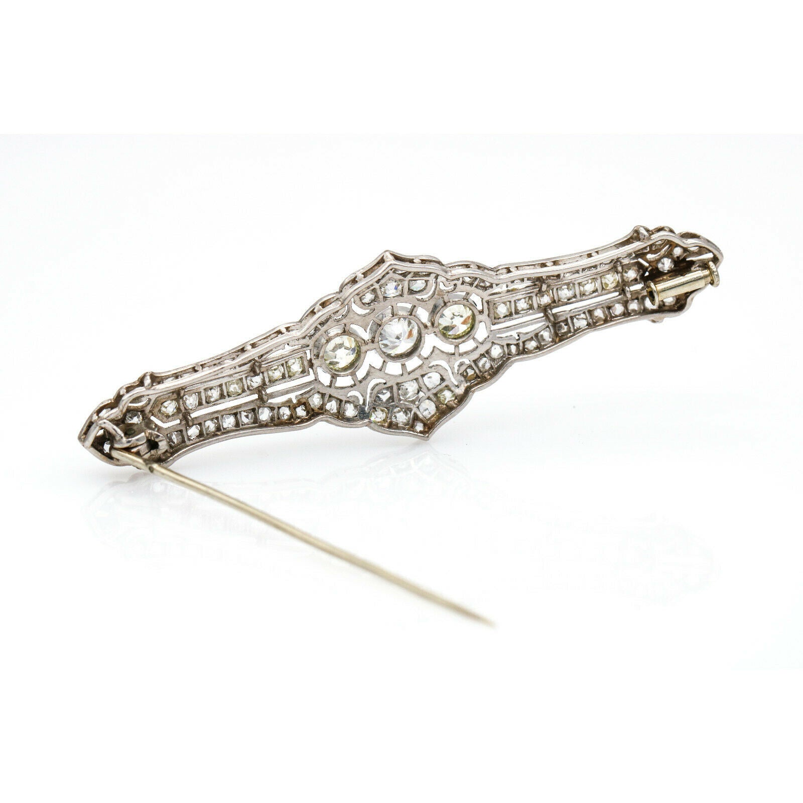4.50 ct Art Deco Diamond Brooch in Platinum