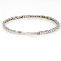 Women's Diamond Hinged Bangle Bracelet in 18k White Gold 1.36 ct tw