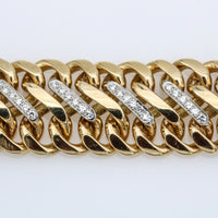 Women's S Woven Link Diamond Statement Bracelet in 14k Yellow Gold