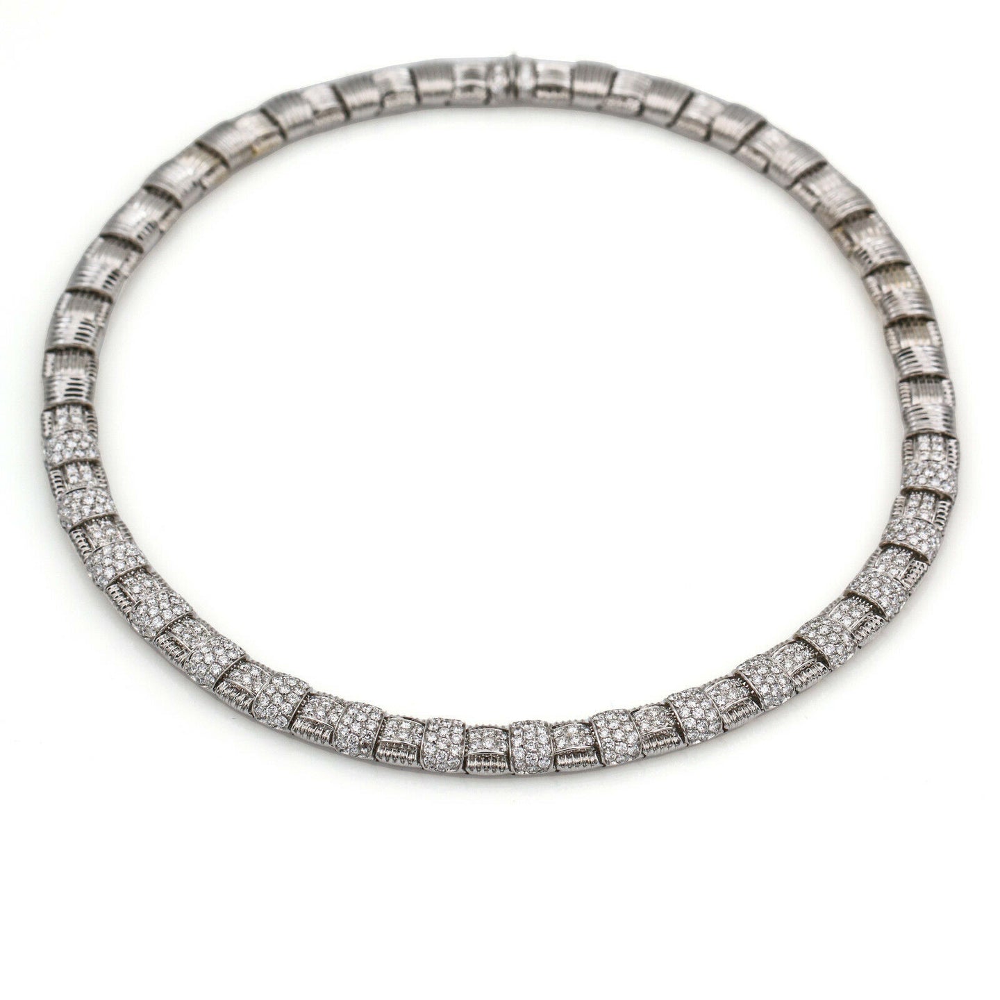 Roberto Coin Pave Diamond Appassionata Necklce in 18k White Gold