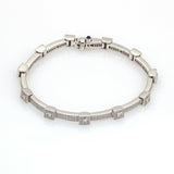 Philippe Charriol Diamond Flamme Blanche Link Bracelet 18k White Gold
