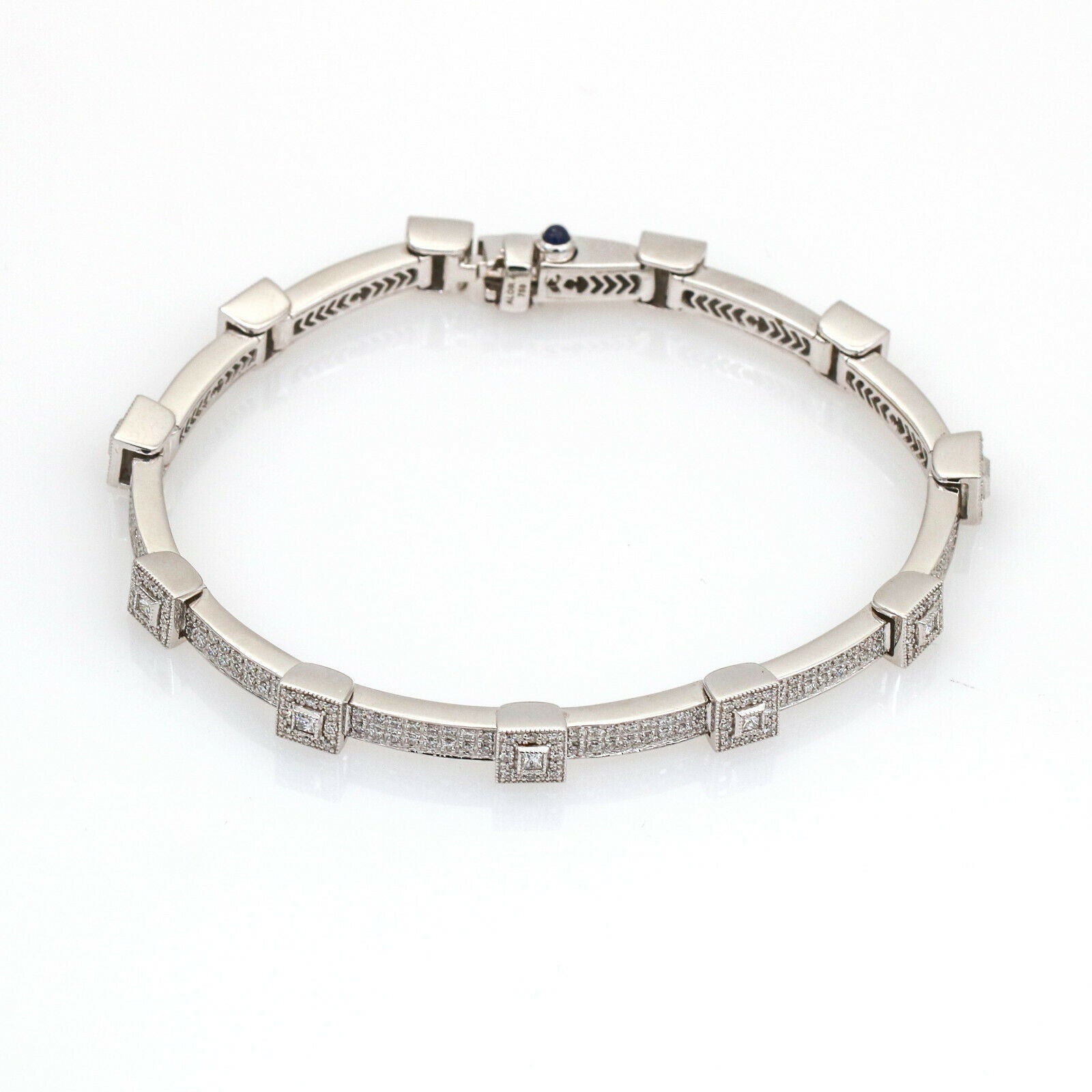Philippe Charriol Diamond Flamme Blanche Link Bracelet 18k White Gold