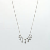 Women's Diamond Teardrop Dangle Chain Necklace in 14k White Gold
