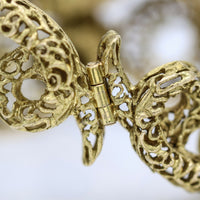Vintage Greek Demiurge Lions Head Bracelet in 18k Yellow Gold with Turquoise