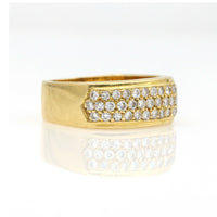 Hammerman Brothers Pave Diamond Cushion Cuff Band Ring in 18k Yellow Gold