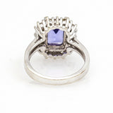 2.50 carat Tanzanite and Diamond Cocktail Ring in 14k White Gold