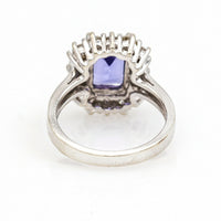 2.50 carat Tanzanite and Diamond Cocktail Ring in 14k White Gold