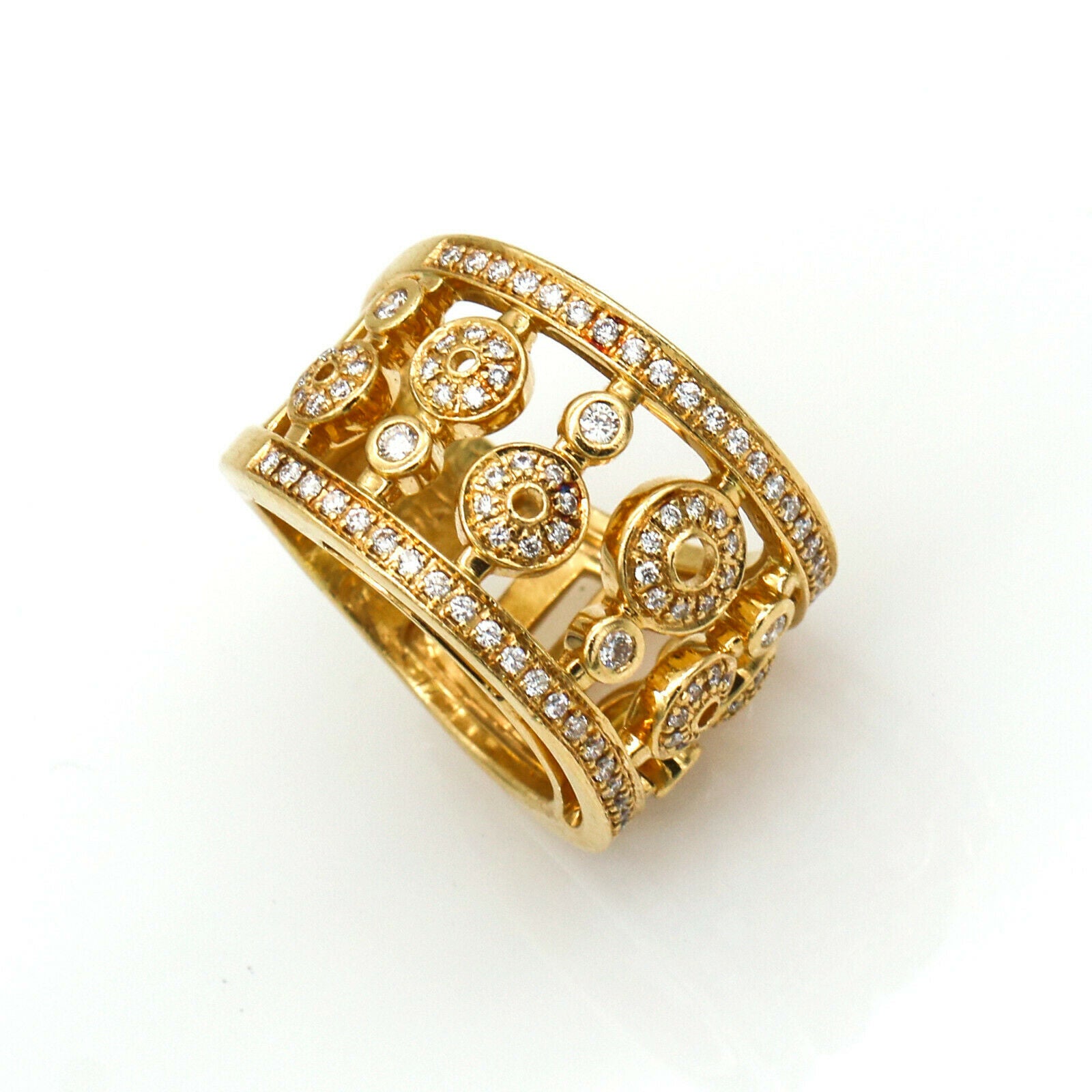 Di Modolo Tempia Diamond Wide Band Ring in 18k Yellow Gold