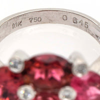 Pink Sapphire Diamond Cocktail Ring in 18k White Gold