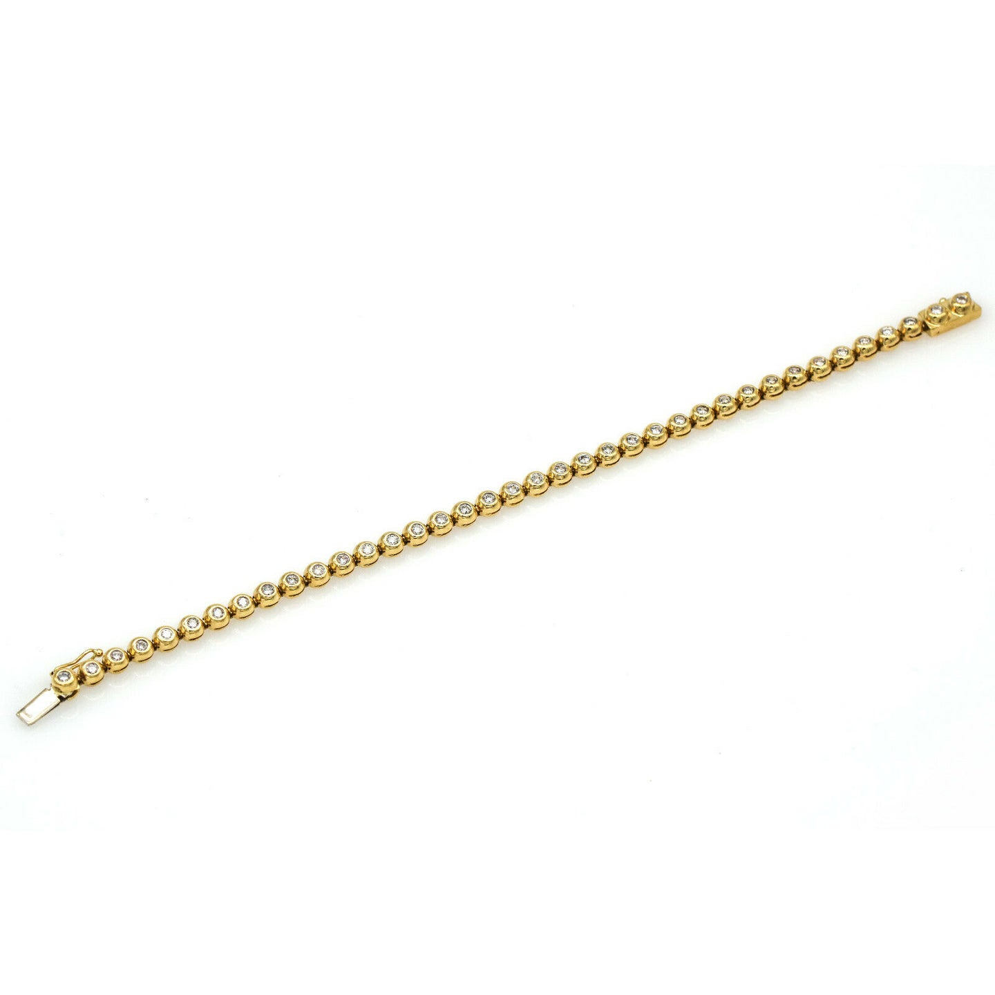 1.50 ct Bezel Set Diamond Tennis Bracelet in 18k Yellow Gold