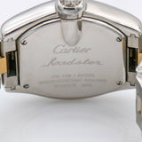Ladies Cartier Roadster Two-Tone Stainless Steel 18k Gold Watch with Box & Strap
