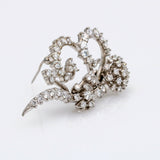 3.00 ct Flower Swirls Diamond  Brooch in Platinum