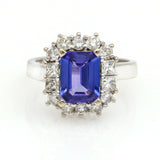 2.50 carat Tanzanite and Diamond Cocktail Ring in 14k White Gold