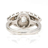 Women's Art Deco Style Diamond Navel Ring in 18k White Gold