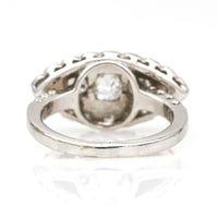 Women's Art Deco Style Diamond Navel Ring in 18k White Gold