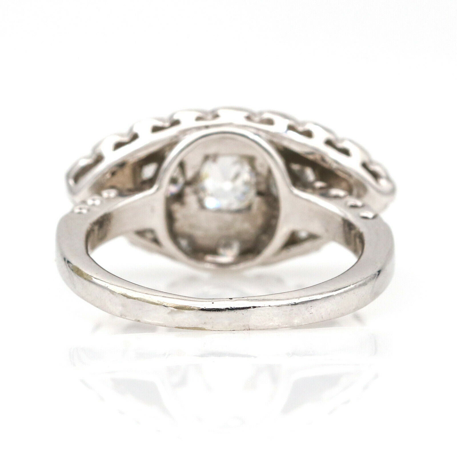 Women's Art Deco Style Diamond Navel Ring in 18k White Gold