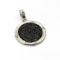 John Hardy Black Sapphire Large Bamboo Pendant in Sterling Silver