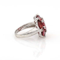 Pink Sapphire Diamond Cocktail Ring in 18k White Gold